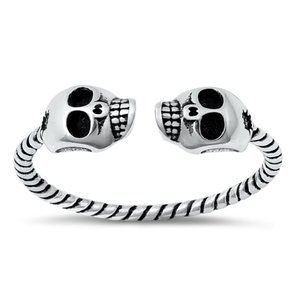 Sterling Silver Skulls Ring 5 mm 925 Fashion Band